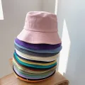 Bucket hat solid color bucket hat 2 sides beautiful thick fabric wholesale. 