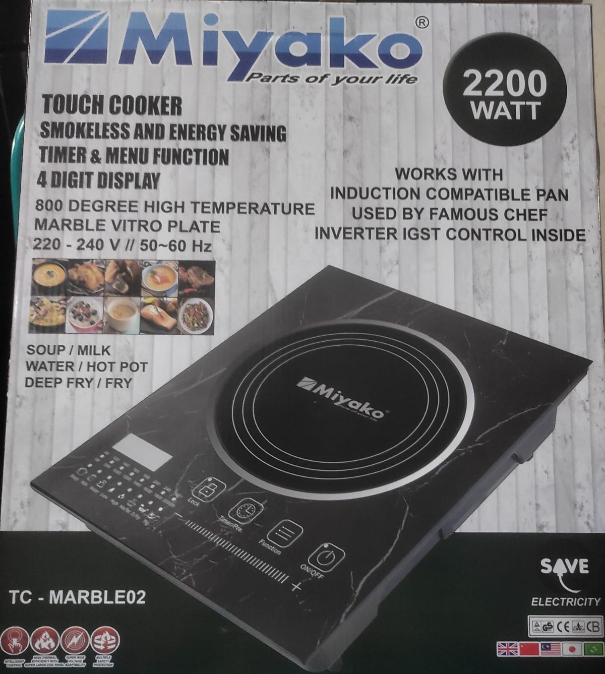 Miyako Induction Cooker TC-MARBLE02 (INVERTER)