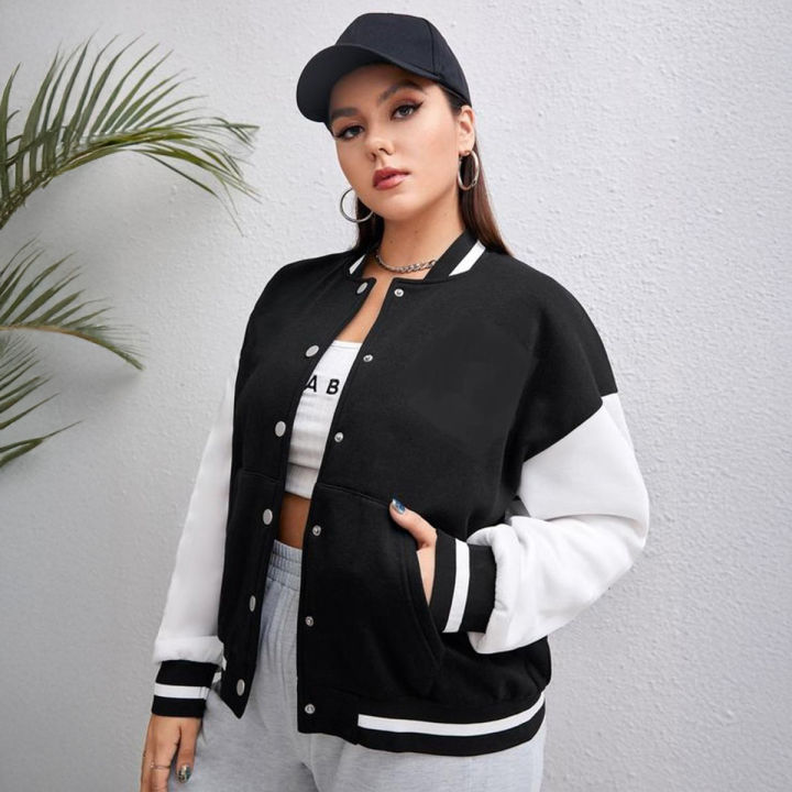 Women’s Fleece Varsity Jacket, Sizes Small to Extra Large | Daraz.pk