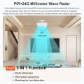 Tuya Human Presence Sensor Zigbee 24G MmWave Radar +PIR,Luminance detection Use Battery Support Zigbee2mqtt Home Assistant. 