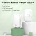 Lunzo No Battery Self Powered Wireless Doorbell US/UK/EU Plug 38 Ringtones Outdoor Waterproof 150m Range Kinetic Door Bell. 