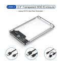 DEVMO USB 3 0 2.5 SATA Hard Drive External Enclosure HDD Clear Case Durable 2.5-Inch for SSD, Support UASP SATA III Portable Tool-Free Design.
