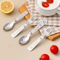 3Pcs/set 304 Stainless Steel Folding Fork Spoon With Cutlery Box Portable Foldable Dinnerware Set Outdoor Tableware. 