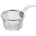 French Chip Frying Strainer Basket Stainless Steel Deep Fry Basket Kitchen Round Fryer Wire Mesh With Handle Wire Colander Nets. 