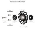 RIDERACE Bicycle Ceramic Rear Derailleur Pulley Wheel AL7075 11T Guide Bearing Jockey Pulley For Road Bike 4mm 5mm 6mm MTB Part. 