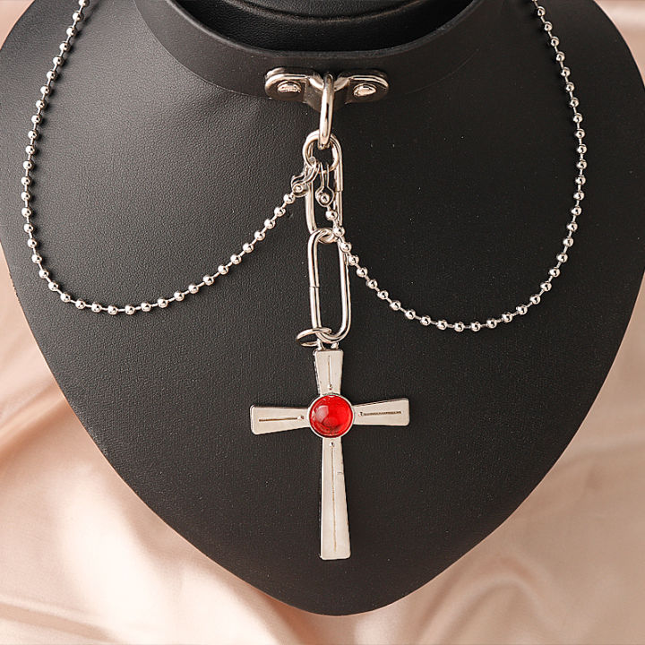 Athemis%20Rosario%20And%20Vampire%20Moka%20Akashiya%20Cosplay%20Necklace%20Cross%20Pendant%20Choker%20Adjustable%20For%20Halloween%20Christmas%20-%20Image%204