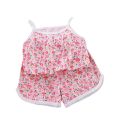 Girls Summer Clothes Sets New Baby Sleeveless Tops Shorts 2 Pieces Suit Girls Square Collar Clothing Set Kids Cotton Clothes. 