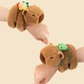 Lovely Capybara Animal Slap Snap Wrap Wristband Bracelet Plush Stuffed Animal Kawaii Capybara Hand Ring Wristband Kid Funny Toys. 