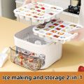 50 Grid Handheld Press Type Ice Cube Mold (no Power Required) Double-layer Design, Essential Kitchen Tool for Refrigerators. 