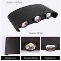 LITFAD Rectangle Led Wall Sconce Bulb Included 110V-120V Waterproof Outdoor Foyer Porch Wall Lighting 8W 3000K Warm Light 6-Bulb Wall Lamp for Pathway Living Room Stairways Corridor Hotel Black. 