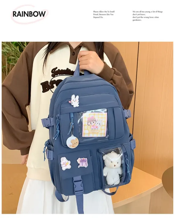 Cute%20Canvas%20Backpack%20for%20Teenage%20Girls%20with%20Multi%20Pockets%20and%20Waterproof%20Nylon%20Material%2042cm%20-%20Image%204