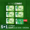Buy 5 Dettol Aloe Vera Soaps (125gm), Get 1 Original Germ Defence Soap (125gm) FREE. 