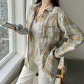 Plaid Shirt for Women Button Down Long Sleeve Collared Check Shirt Jacket Schoolgirl Casual Weekend Outfit Spring Summer 2026. 