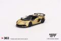 Mini GT #  363 Lamborghini Aventador SVJ Roadster in Oro Elios (golden) with safe box sealed unit Diecast Matel Toys Gifts for kids & collectors in 1/64 Scale. 