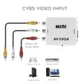 VGA To AV Converter RCA AV To VGA Converter AV Adapter with 3.5mm Audio Cable for TV Box PC Computer 1080P CVBS To VGA Converter.