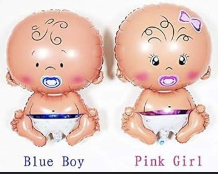 Baby Shape Foil Balloons ( Baby Boy & Baby Girl Foil Balloon For ...