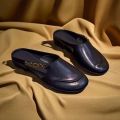 Women's Stylish Genuine Leather Mule Loafers with Metal Buckle Low Heel Slip On Flats Casual Driving Shoes. 