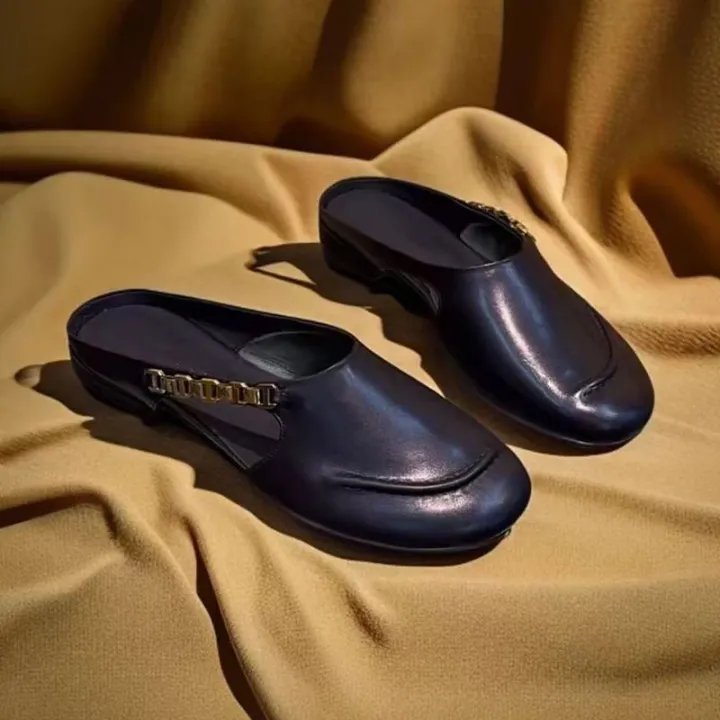 Women's%20Stylish%20Genuine%20Leather%20Mule%20Loafers%20with%20Metal%20Buckle%20Low%20Heel%20Slip%20On%20Flats%20Casual%20Driving%20Shoes%20-%20Image%203