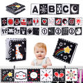 High Contrast Black and White Baby Book - Touch and Feel Crinkle Sensory Toy - Visual Stimulation Interactive Toys for Infant.