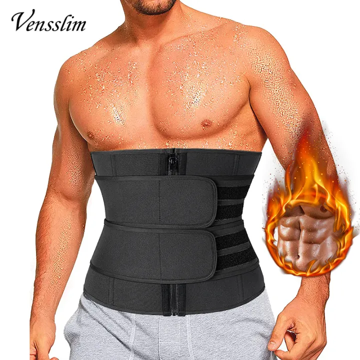Waist Trainer for Men Sweat Belt Body Shaper Sauna Trimmer Stomach Wraps Workout Band Waste Cinchers Corset Belly with Strap