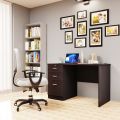 BM-Furniture wood Desk/Study Table(Suede Finish, Frosty White/brown (Hx30)(Lx48)(Dx20). 