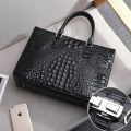 Password Lock Men Bag Genuine Leather Alligator Pattern Men's Briefcase Laptop Shoulder Bags High Quality Men Handbag Business. 