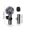 Wireless Lavalier Microphone for Cell Phone Noise Reduction Portable Audio Video Live Interview Recording For iPhone Type C Mic. 