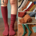 Long Socks Women Stockings Organic Cotton Solid Warm Thigh High Ladies Girls Street Fashion Young Casual Knee Socks Harajuku. 