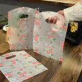 50pcsThanks Bag with Handle,Boutique Packaging Bag Souvenir Bag Plastic Floral Tote Bag,Birthday Party Wedding SouvenirBag.