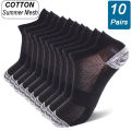 10Pairs Summer High Quality Men Socks Sports Breathable Protective Ankle Socks Short Male Sport Mesh Sock Plus Size44-48. 
