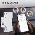 TNCE tuya Circuit Breaker 1P+N WIFI,1-63A adjustment MCB, smart Power Energy switch kWh UnderVoltage OverCurrent Meter Protector. 