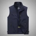 FGKKS Spring New Men Waistcoat Outdoor Leisure Solid Color Vest Young Middle-aged Photography Fishing Casual Vest Jacket Male. 
