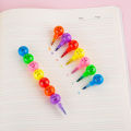 7 Color Crayons Cartoon Smiley Face. 