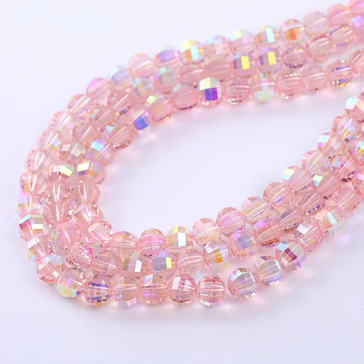 50pcs%208mm%20Pink/White%20AB%20Glass%20Crystal%20Watermelon%20Loose%20Beads%20DIY%20Bracelet%20Jewelry%20Making%20Clothing%20Accessories%20-%20Image%205