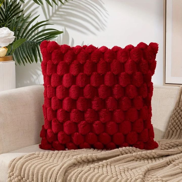 Christmas Red Taffeta Turtle Back Throw Pillow Covers Decor, Home Decor, Room Decor White Pillowcase for sofa 45x45CM