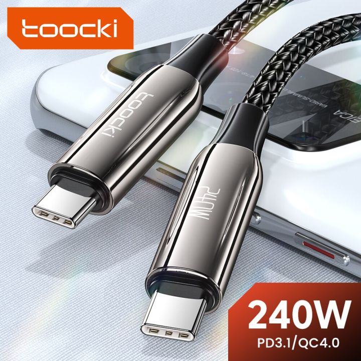Toocki 240W USB C To Type C Cable PD3.1 48V 5A Super Fast Charging Cable Type C For iPhone 15 S23 Macbook