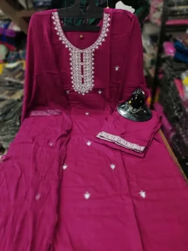Womens%20Cotton%20Blend%20Kurta%20With%20Pant%20Two%20Piece%20Embroidered%20Ethnic%20Suit%20Casual%20Traditional%20Wear%20-%20Image%207