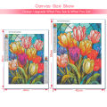5D DIY Diamond Painting Tulip Flower Full Round Diamond Mosaic Embroidery Cross Stitch Kit Home Decoration Art Hobbies .