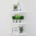 Wall Mounted Floating Corner Storage Shelves wall racks wooden piece wall decoration shelves. 