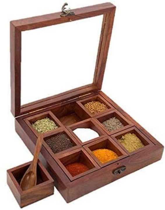 Wooden%20Handmade%20Spice%20Box%20/%20Multipurpose%209-Compartment%20Wooden%20Spice%20Box%20with%20Glass%20Lid%20%E2%80%93%20Handcrafted%20Masala%20Dabba%20Organizer%20-%20Image%205