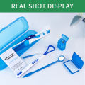 8Pcs Orthodontic Dental Care Brush Kit Teeth Cleaning Braces Toothbrush with Interdental Brush Floss Thread Ortho Wax Travel Kit. 
