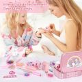 Kids Makeup Set for Girls, Real Washable Non-Toxic Girls Makeup Kit with Cosmetic Bag, Childrens Princess Pretend Play Toys Presents Make Up Birthday Gifts for 3 4 5 6 7 8 9 10 11 12 Years Old Girls. 
