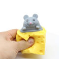 Pop Up Funny Mouse And Cheese Block Squeeze Anti Stress Toy Hide And Seek Figures Stress Relief Fidget Toys For Kids Adult. 