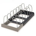 1Pc 7-grid Telescopic Pot Rack,Pans Organizer,Space-saving Cabinet Holder for Pots,Pans and Lids-Keep Your Kitchen Neat and Tidy. 