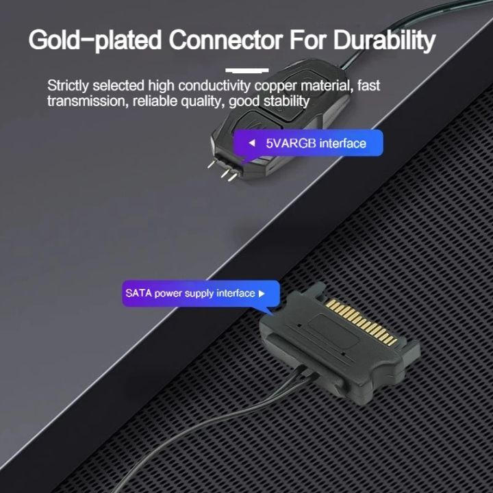 LDPCSJ%20SATA%20Interface%205V%203PIN%20ARGB%20Controller%20Extension%20Cable%20Light%20Controller%20Adapter%20for%20PC%20Fan%20CPU%20Cooler%20Fan%20Light%20Strip%20-%20Image%204