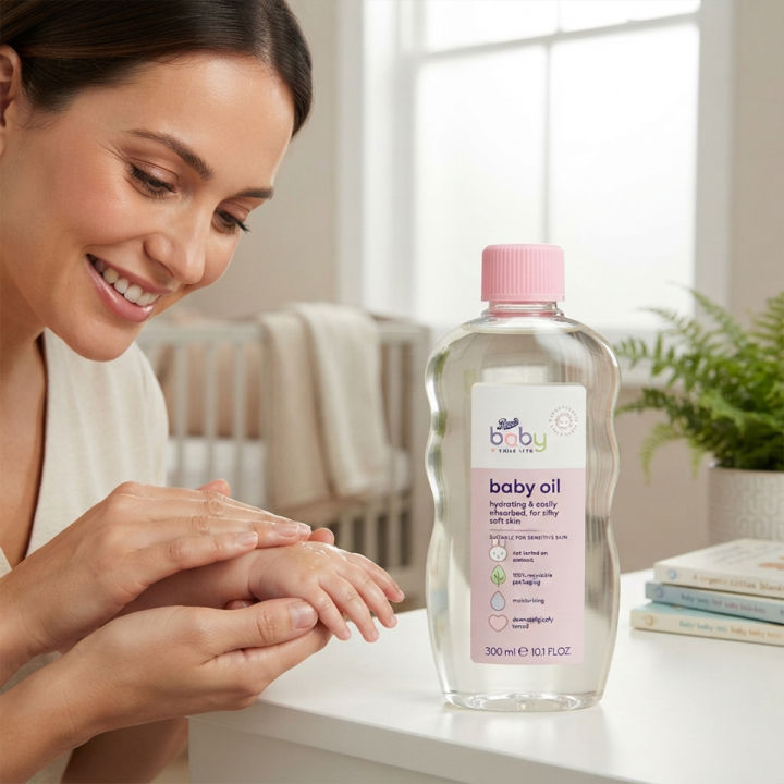 Boots%20Baby%20Oil%20300ml%20UK%20Kind%20And%20Gentle%20Formula%20Leaves%20Skin%20Moisturised%20And%20Silky%20Soft%20Dermatologically%20Tested%20-%20Image%203