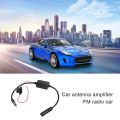 Universal Car Radio FM Antenna Signal Amplifier Booster 88-108MHz for Vehicle Marine GPS Receiver Accessory. 