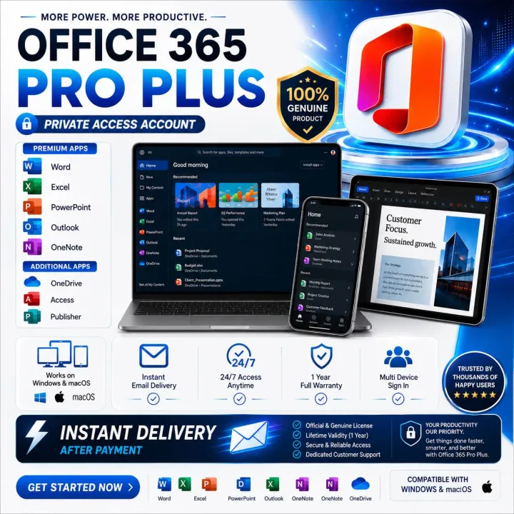 Office 365 lifetime genuine Account up-to 5 devices | Daraz.lk
