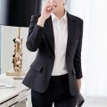 Women Korea Blazer 2025 Formal Slim Black Blazers Office Lady Work Suit Pockets Jackets Coat Female Casual Short Blazer Femme.