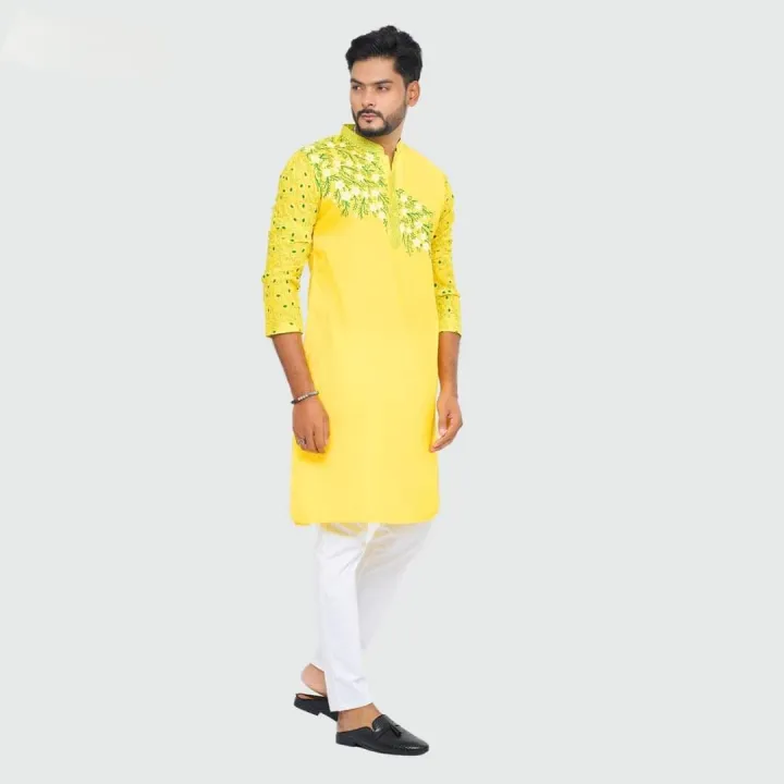 Mens%20Yellow%20wedding%20Special%20panjabi/Gaye%20holuder%20panjabi%20-%20Image%202